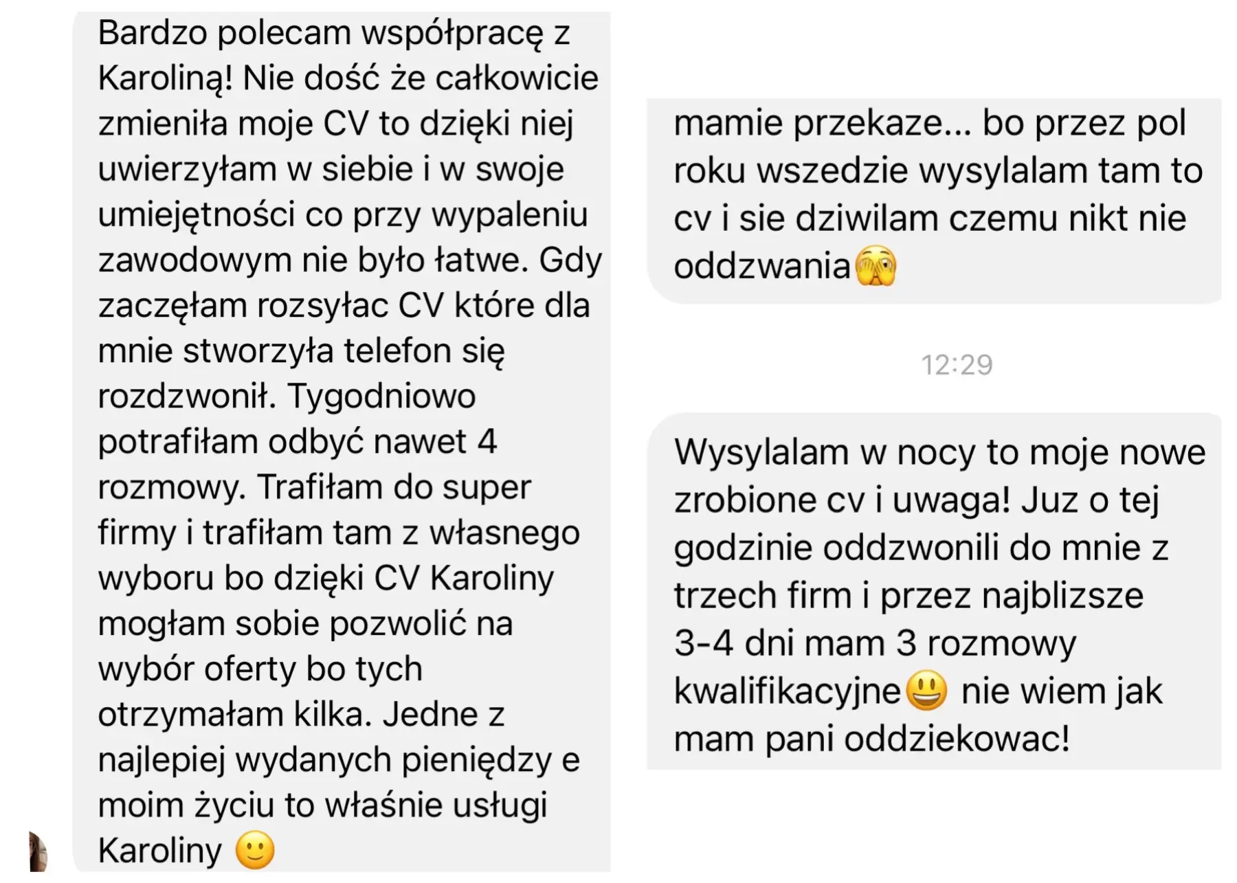 Opinia klientki karoliny spytek