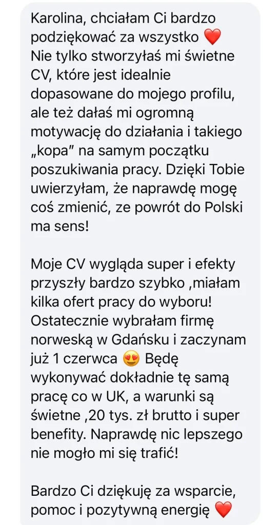 Opinia klientki karoliny spytek rekruterka